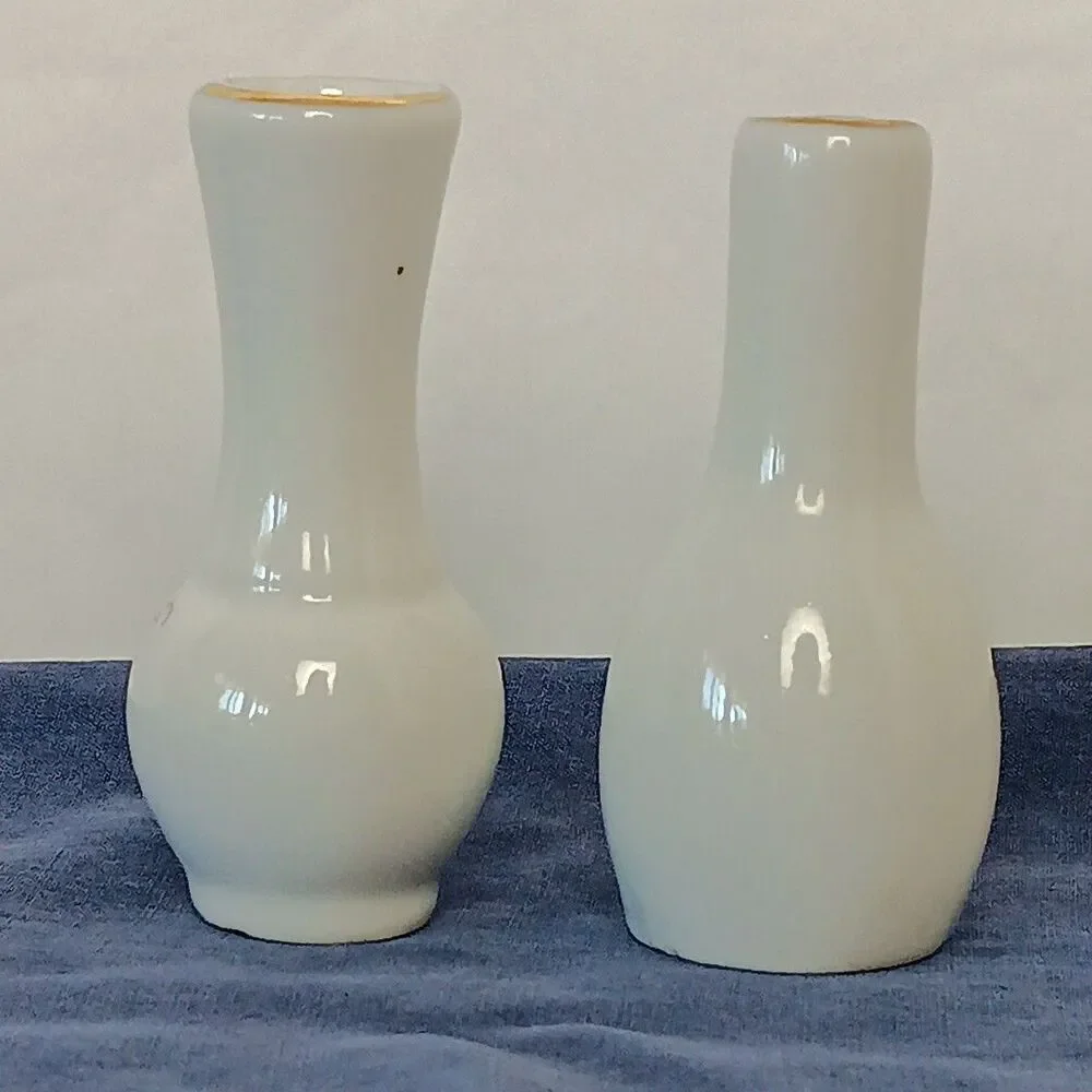 Miniature Vase 2 1/2” Tall Porcelain  Yellow and Pink Flowers Gold Rim